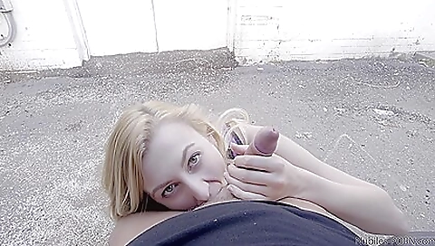 Blonde blonde girl in red lingerie is a bounty hunter