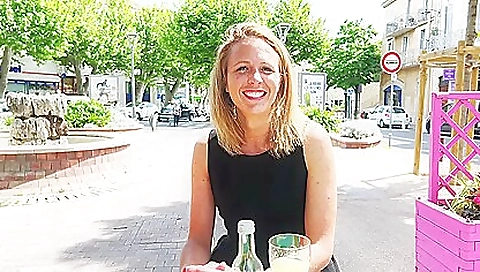 Incredible blonde executive assistant facepied by man