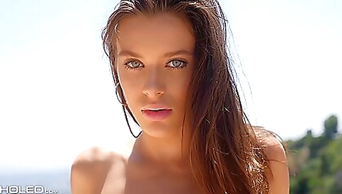 Brunette with a great booty sucks and gets fucked anal