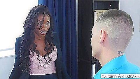 Brunette ebony milf 18+ gets fucked in the office 18+