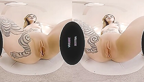 Penny archer masturbating with porn in her own vr headset
