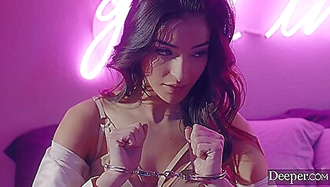 Latana gets a gift and a faceplant on her booty in bed