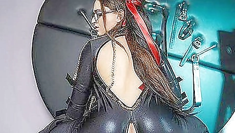 Hot girl with a sexy ass is wearing a sexy white lingerie