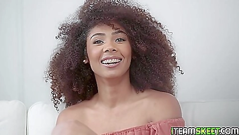 Ebony beauty with a round ass and sexy ass is fucked