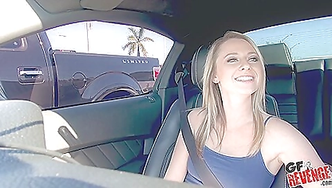 Blonde teen gets her pussy fucked in outdoor porn video