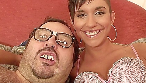 Sexy brunette babe in stockings doing a quick dance