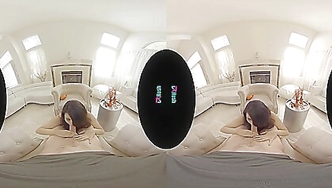 Slutty brunette in sexy lingerie 18+ sex in VR porn