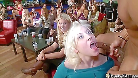 Blonde hottie gets a big facial and a facial from her man