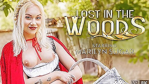 Hot redhead in stockings is in the woods with friends