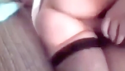 Amateur brunette with stockings gets fucked in the doggy