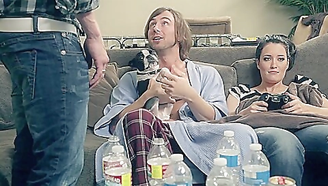 Hairy brunette teen gets her tight snatch wet and fucked