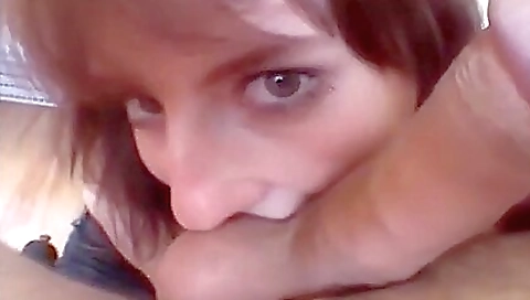 I have a hot redhead in my mouth in the amateur porn video