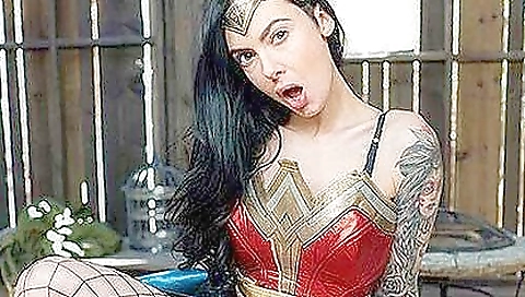 Wonder womankind cosplay in the black mask of marley brinx